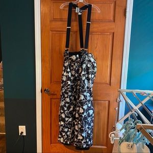 Black and gray medium Burton snowboarding ski coverall pants